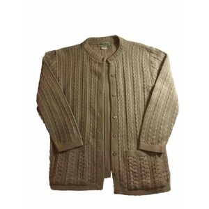 Vintage - Chelsea Way By Naomi Bee Cable Knit Cardigan Sweater - Made In USA - M